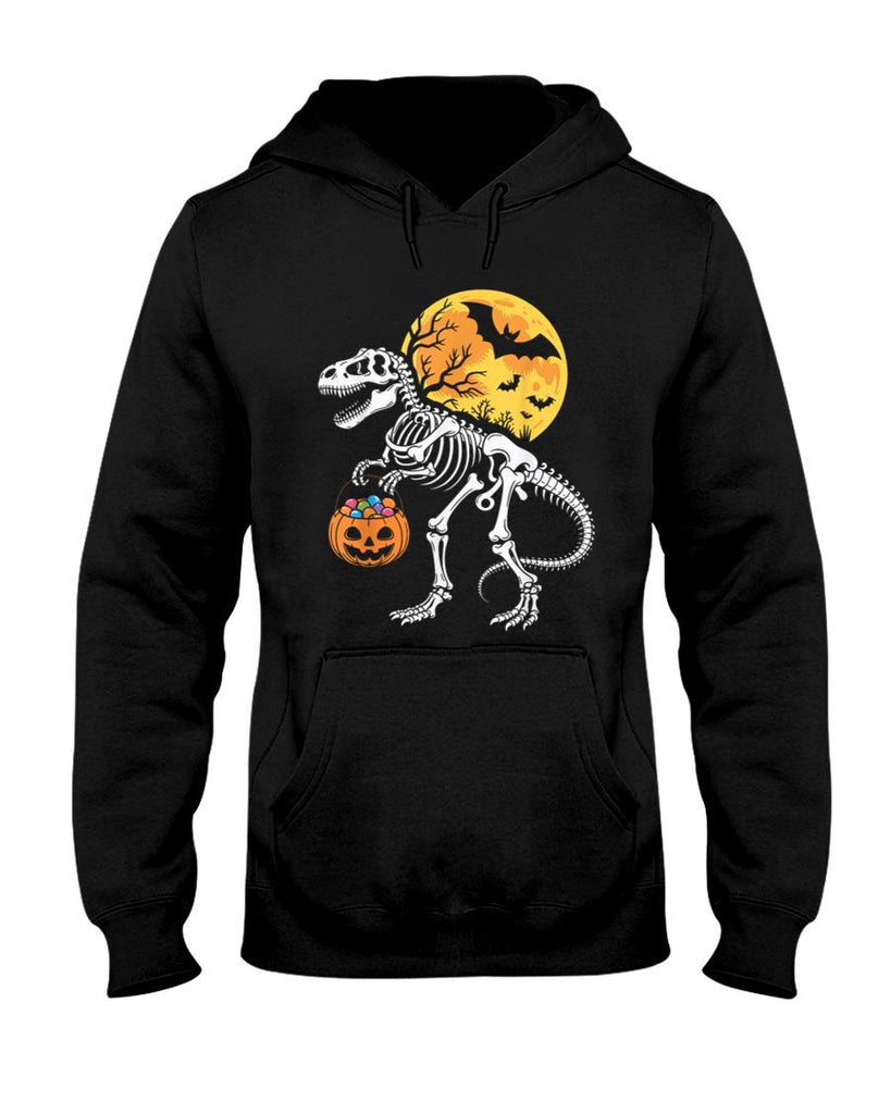 Dinosaur Skeleton Halloween Candy Holder For Trick Or Treat T-Shirt
