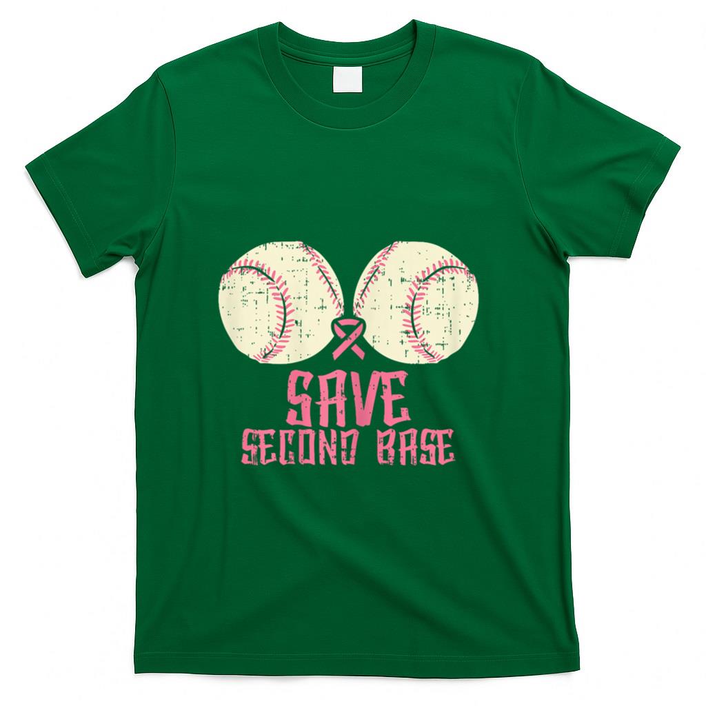 Save Baseball Boobs Softball Funny Breast Cancer Women Gift T-Shirt