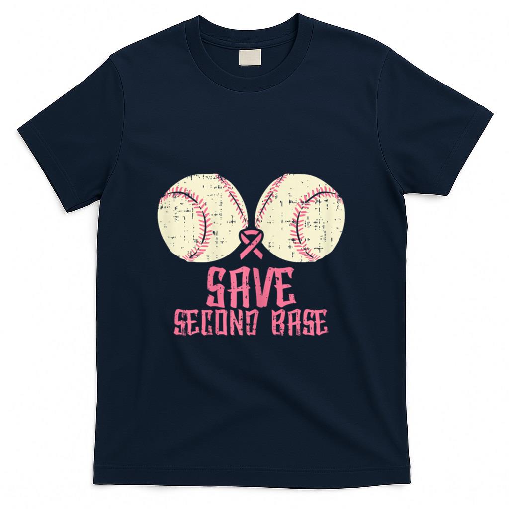 Save Baseball Boobs Softball Funny Breast Cancer Women Gift T-Shirt