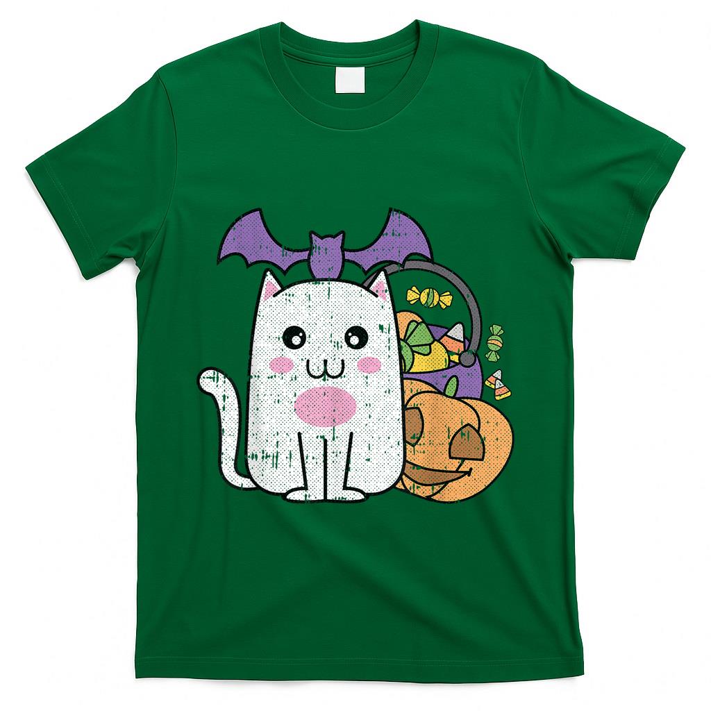 Cat Kawaii Lazy Halloween Costume Cute Kitten Trick Or Treat  for Men Women Kids T-Shirt