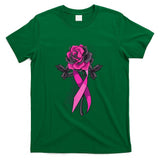 Pink Ribbon Rose Breast Cancer Awareness Survivor Warrior T-Shirt