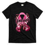 Warrior Boxing Gloves Pink Ribbon Breast Cancer Awareness T-Shirt