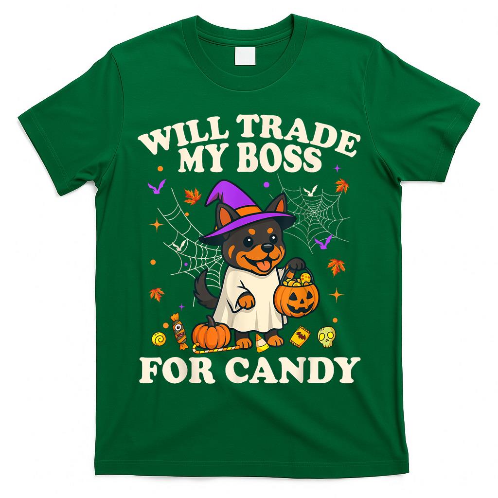Funny Halloween Rottweiler Dog Lover Candy Trick or Treat T-Shirt