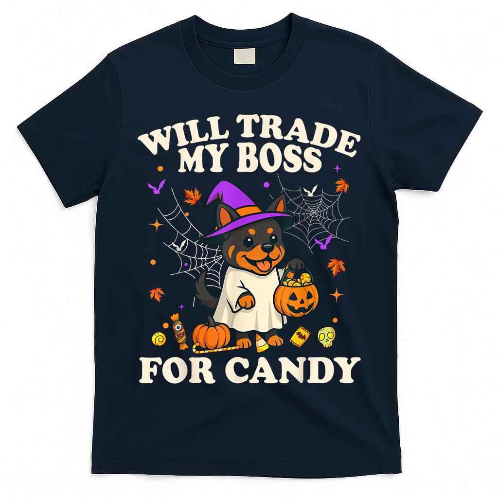 Funny Halloween Rottweiler Dog Lover Candy Trick or Treat T-Shirt