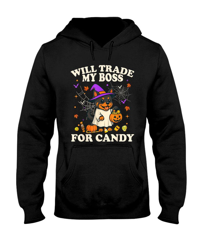 Funny Halloween Rottweiler Dog Lover Candy Trick or Treat T-Shirt
