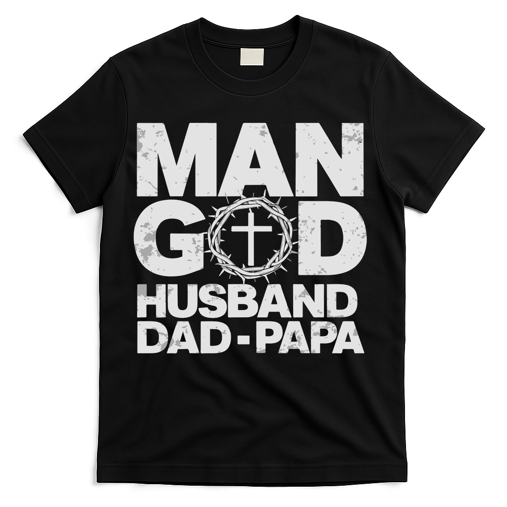 Man Of God Husband Dad Papa Grandpa Dad Father's Day T-Shirt