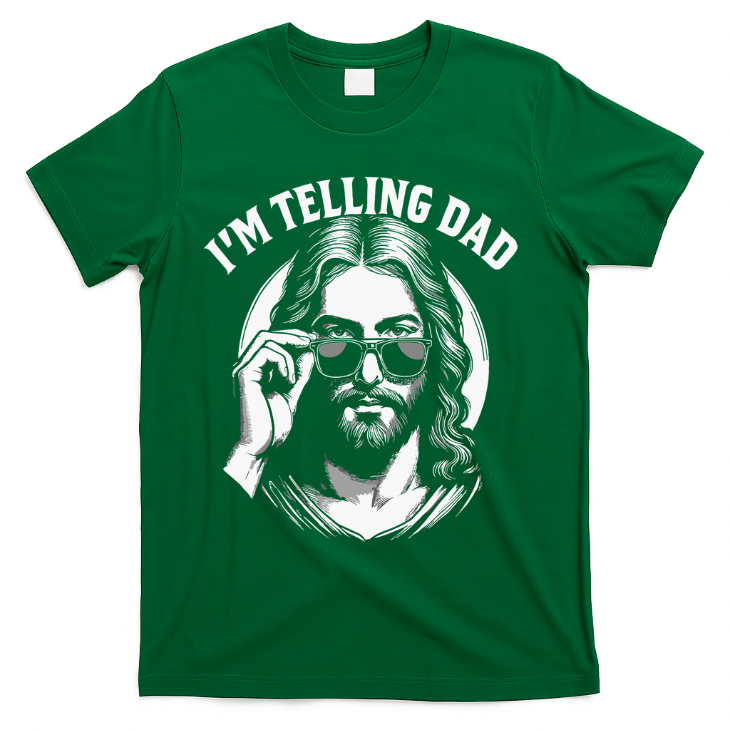 Im Telling Dad Funny Religious Christian Jesus Meme T-Shirt