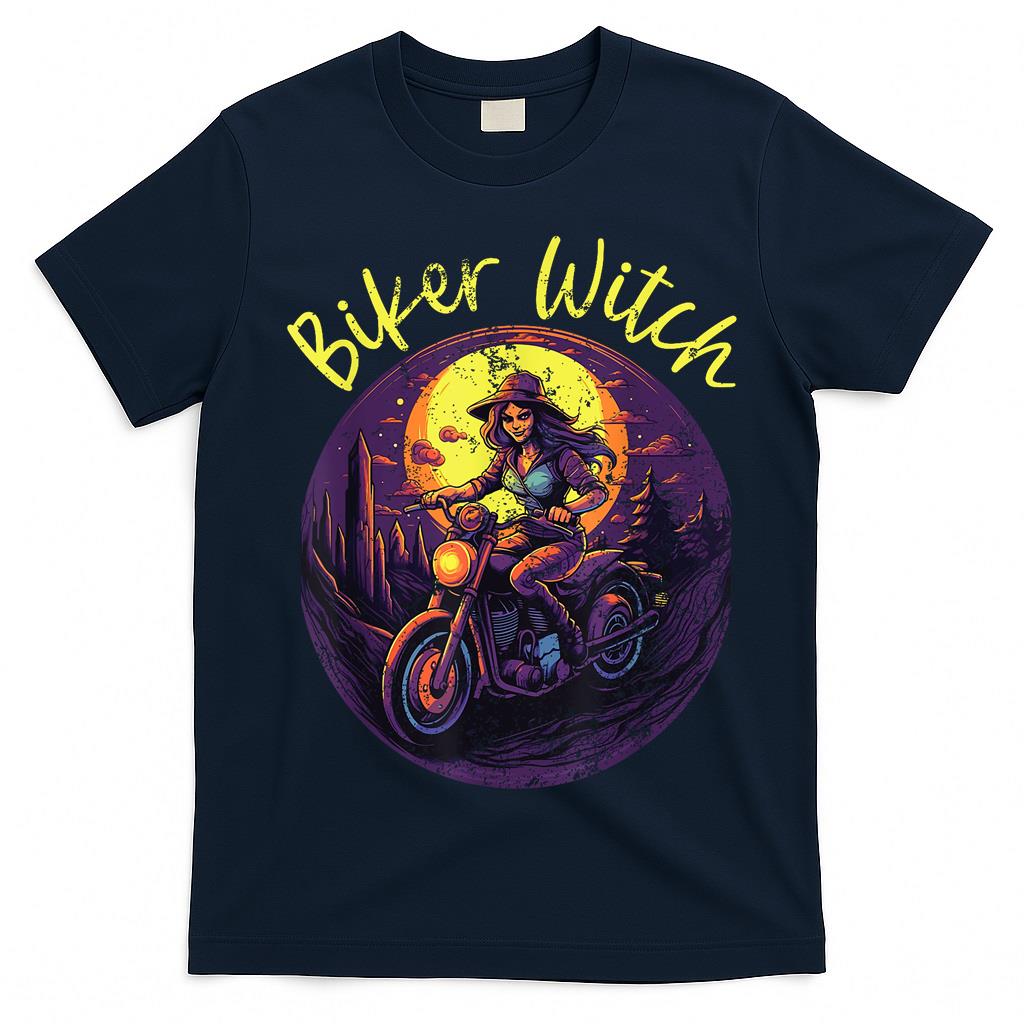 Biker Halloween Scary Trick Or Treat Spooky Motorcycle T-Shirt