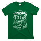 30th Birthday 1996 Vintage Funny Aged Perfectly T-Shirt - Green