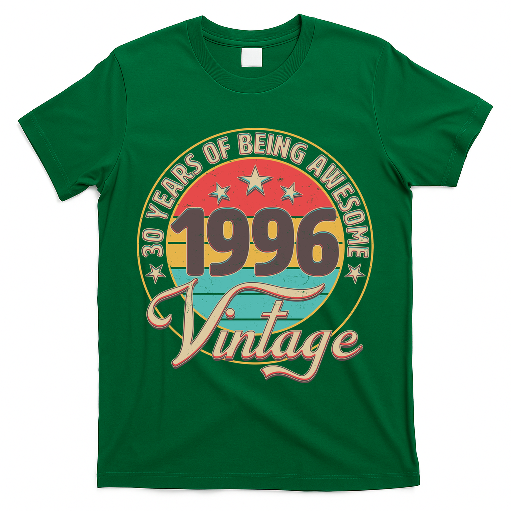 30th Birthday 30 Years Of Being Awesome 1996 Vintage  T-Shirt