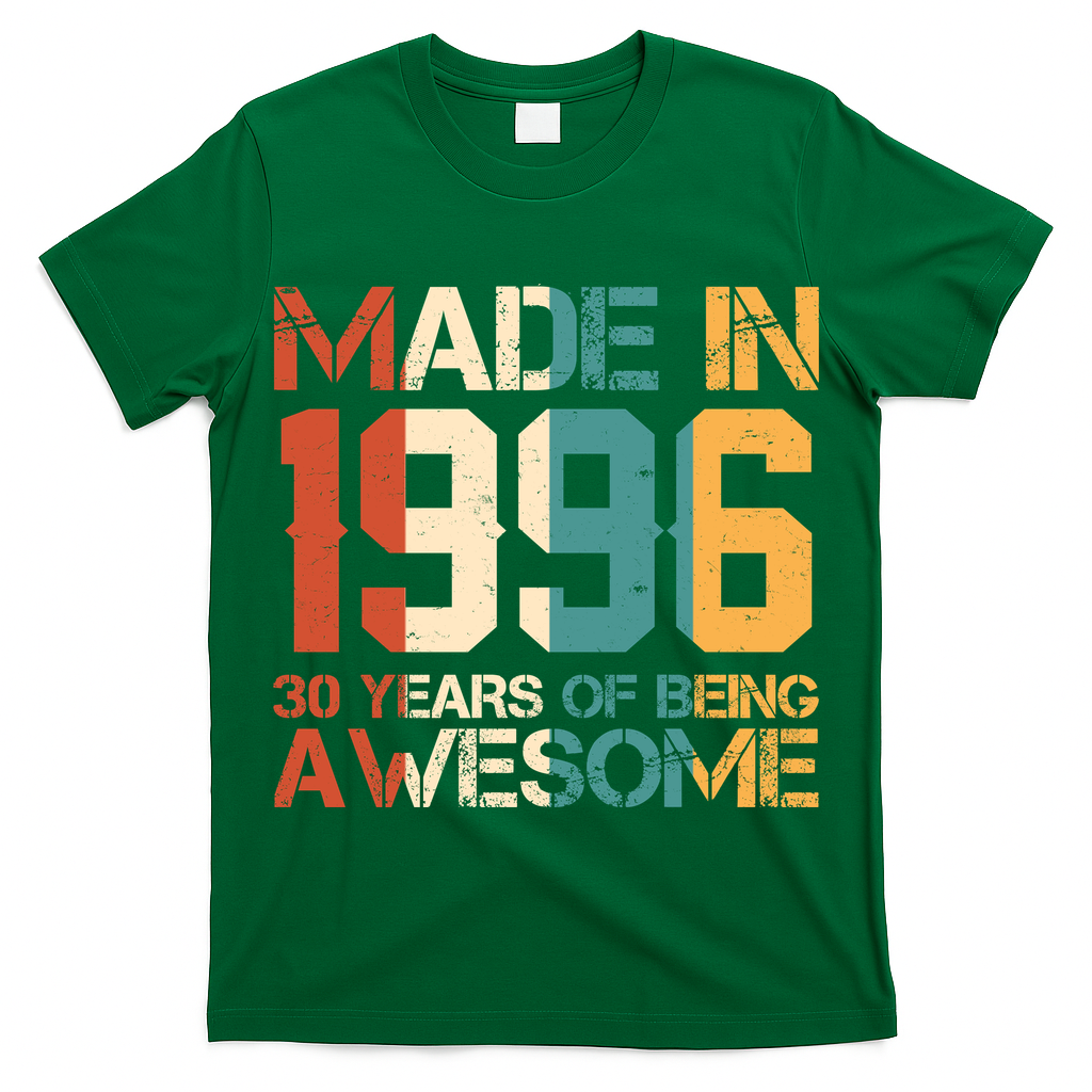 30th Birthday Made In 1996 30 Years Of Being Awesome T-Shirt