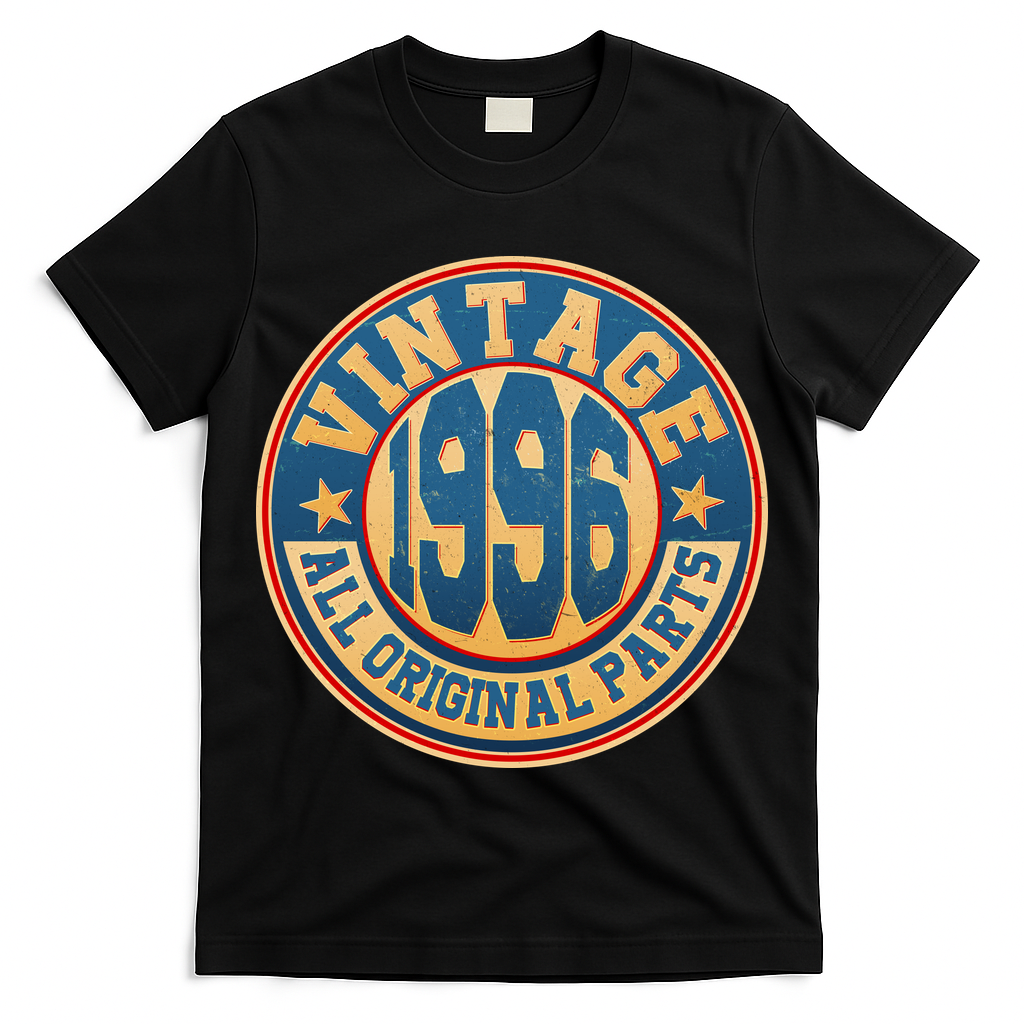30th Birthday Vintage 1996 All Original Parts Shield Emblem  T-Shirt