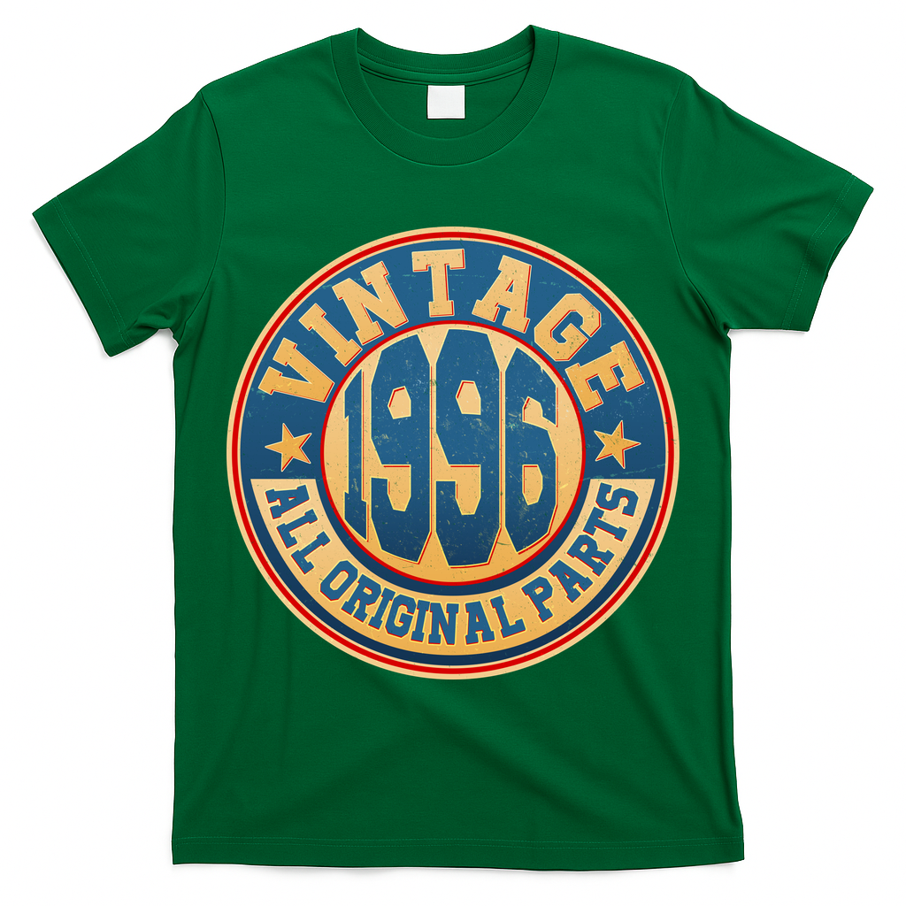 30th Birthday Vintage 1996 All Original Parts Shield Emblem  T-Shirt