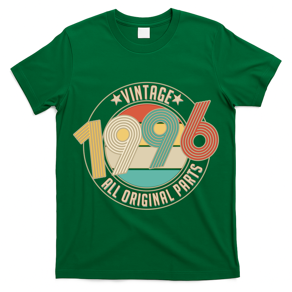 30th Birthday Vintage 1996 All Original Parts Emblem T-Shirt