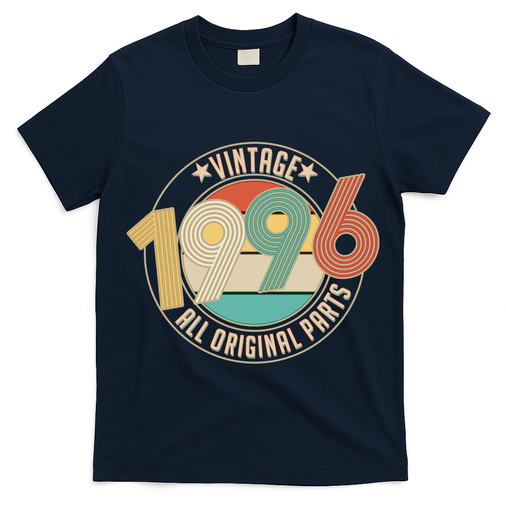 30th Birthday Vintage 1996 All Original Parts Emblem T-Shirt
