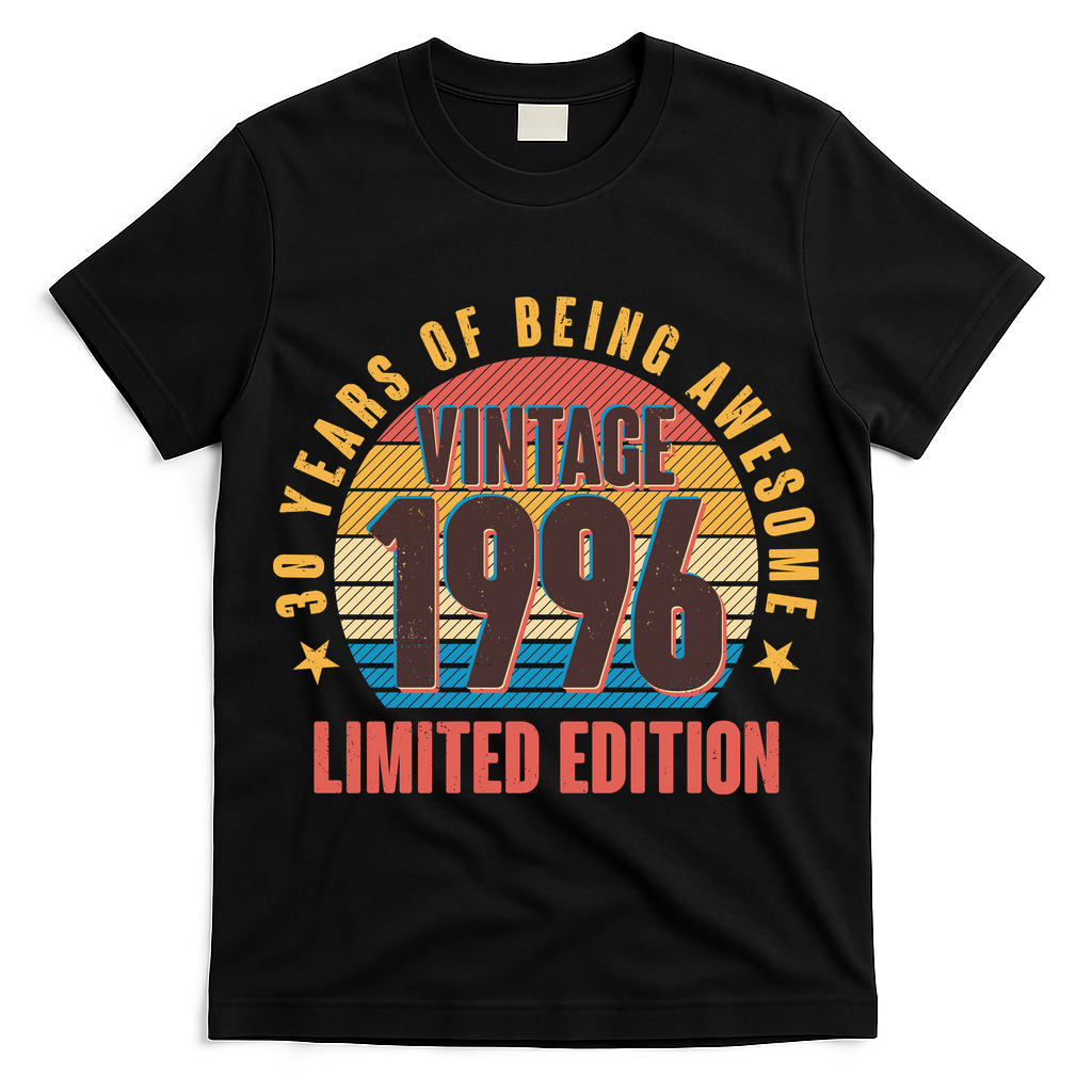 30th Birthday Vintage 1996 30 Years Of Being Awesome Limited Edition  T-Shirt