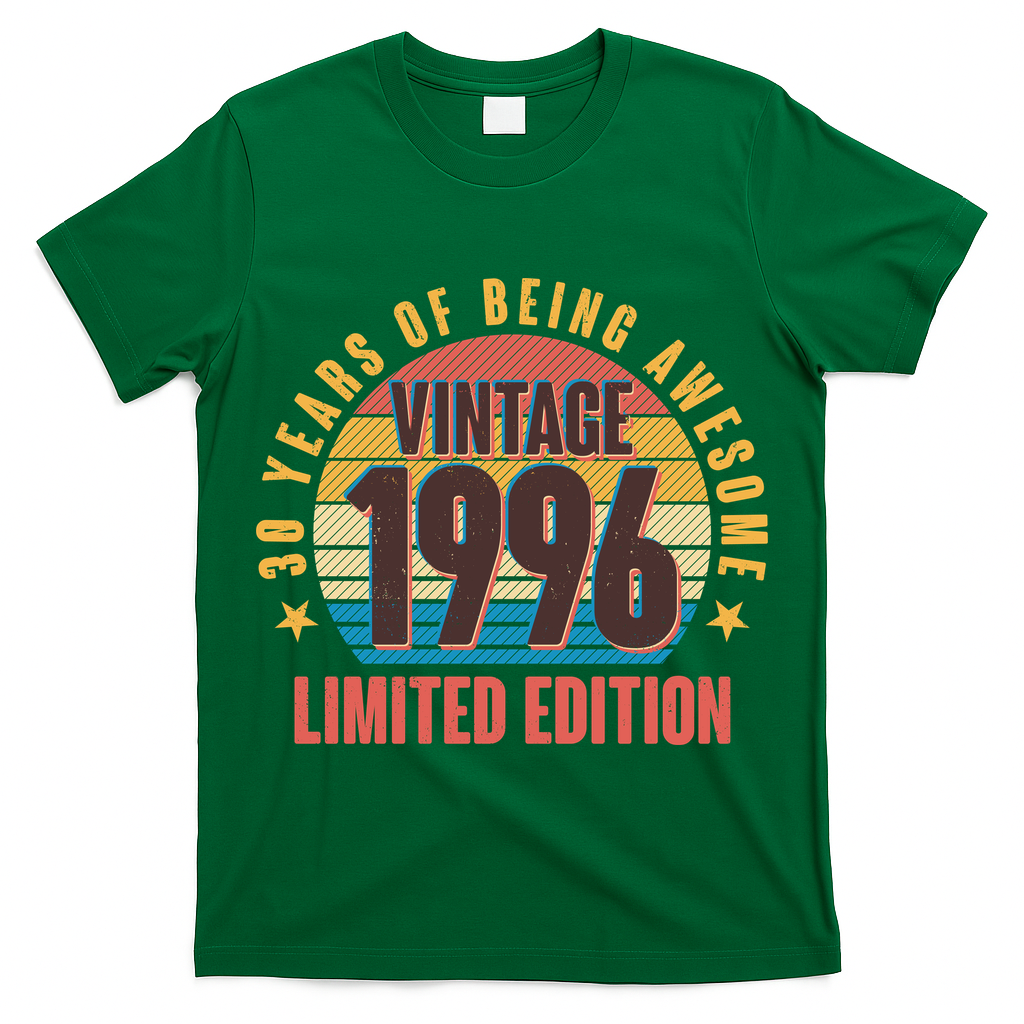 30th Birthday Vintage 1996 30 Years Of Being Awesome Limited Edition  T-Shirt
