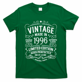 30th Birthday Vintage Made In 1996 Premium Quality Authentic Classic Birthday T-Shirt