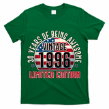 30th Birthday Vintage 1996 Limited Edition Years Of Being Awesome USA Flag  T-Shirt
