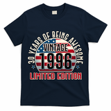 30th Birthday Vintage 1996 Limited Edition Years Of Being Awesome USA Flag  T-Shirt
