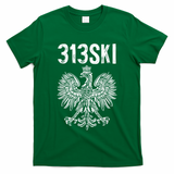 313SKI Detroit Michigan Area Code 313 Polish Pride T-Shirt