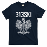 313SKI Detroit Michigan Area Code 313 Polish Pride T-Shirt