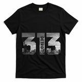 313 Detroit Michigan Area Code Pride Skyline Vintage T-Shirt