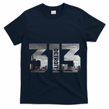 313 Detroit Michigan Area Code Pride Skyline Vintage T-Shirt