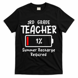 3rd-Grade Teacher Summer Recharge Required Last Day School T-Shirt - Black