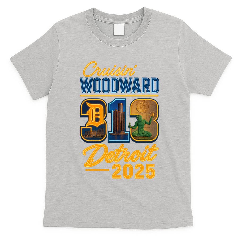 313 Cruisin' Woodward Detroit M1 2025 T-Shirt