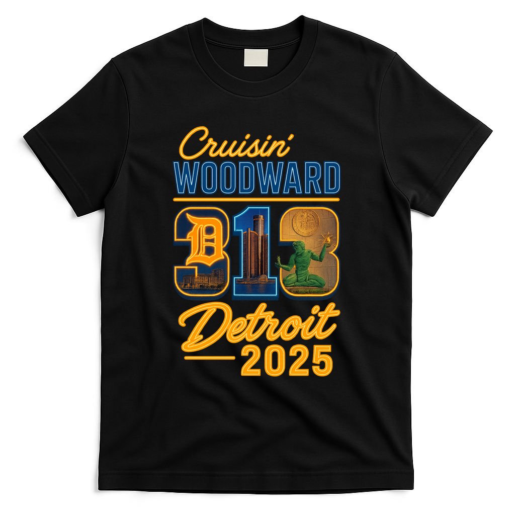313 Cruisin' Woodward Detroit M1 2025 T-Shirt
