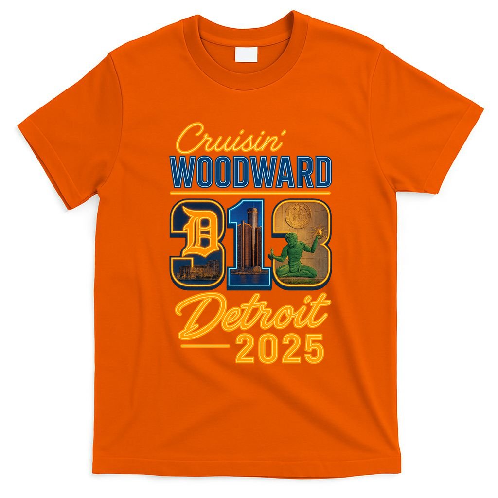 313 Cruisin' Woodward Detroit M1 2025 T-Shirt