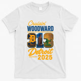 313 Cruisin' Woodward Detroit M1 2025 T-Shirt