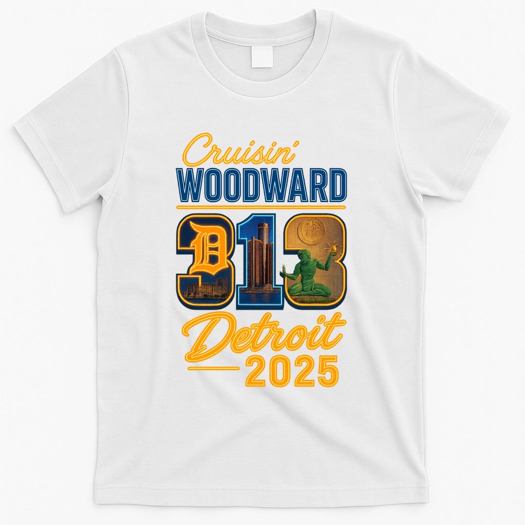 313 Cruisin' Woodward Detroit M1 2025 T-Shirt