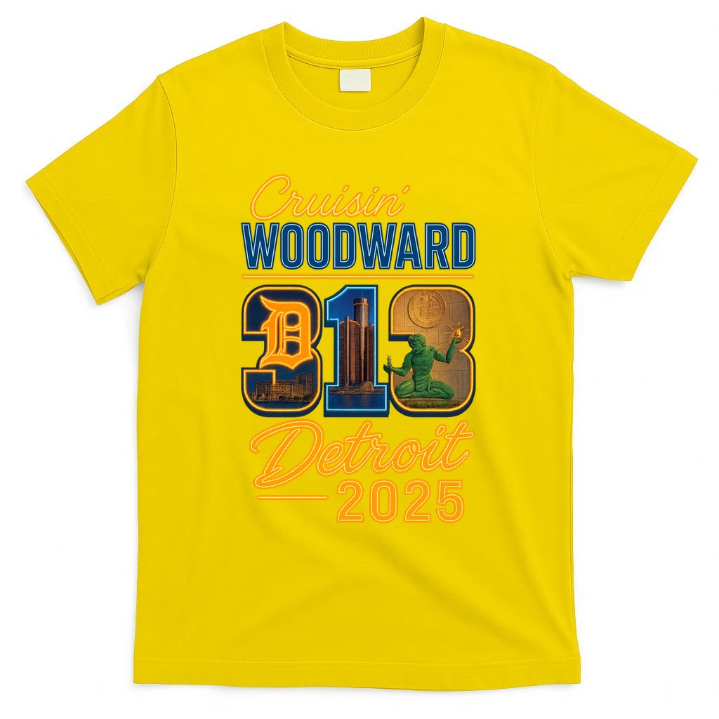 313 Cruisin' Woodward Detroit M1 2025 T-Shirt
