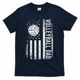 Vintage Volleyball Dad Usa Flag Retro Fathers Day Daddy Papa T-Shirt