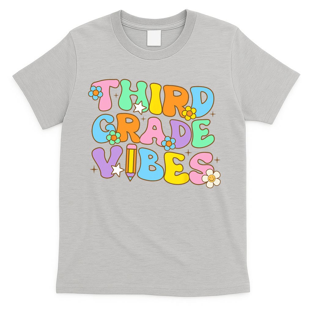 3rd Grade Vibes Back To School Retro Third Grade Teachers T-Shirt