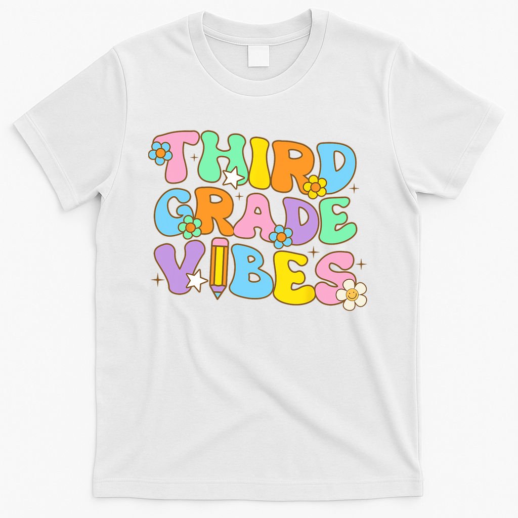 3rd Grade Vibes Back To School Retro Third Grade Teachers T-Shirt