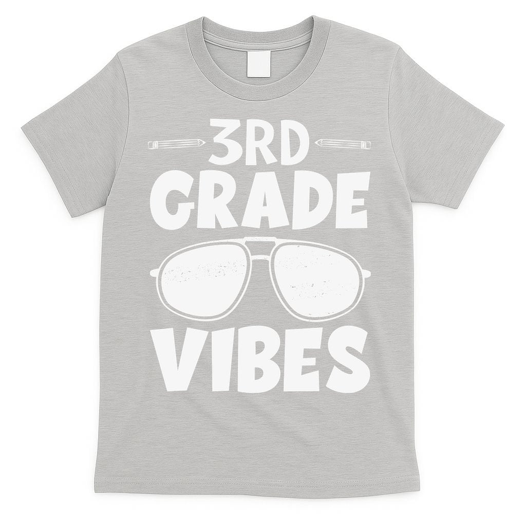 3rd Grade Vibers Glassess Teacher Student Back To School T-Shirt