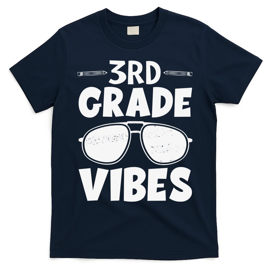 3rd Grade Vibers Glassess Teacher Student Back To School T-Shirt