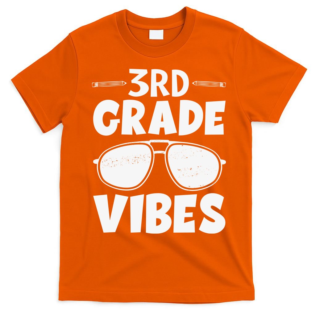3rd Grade Vibers Glassess Teacher Student Back To School T-Shirt