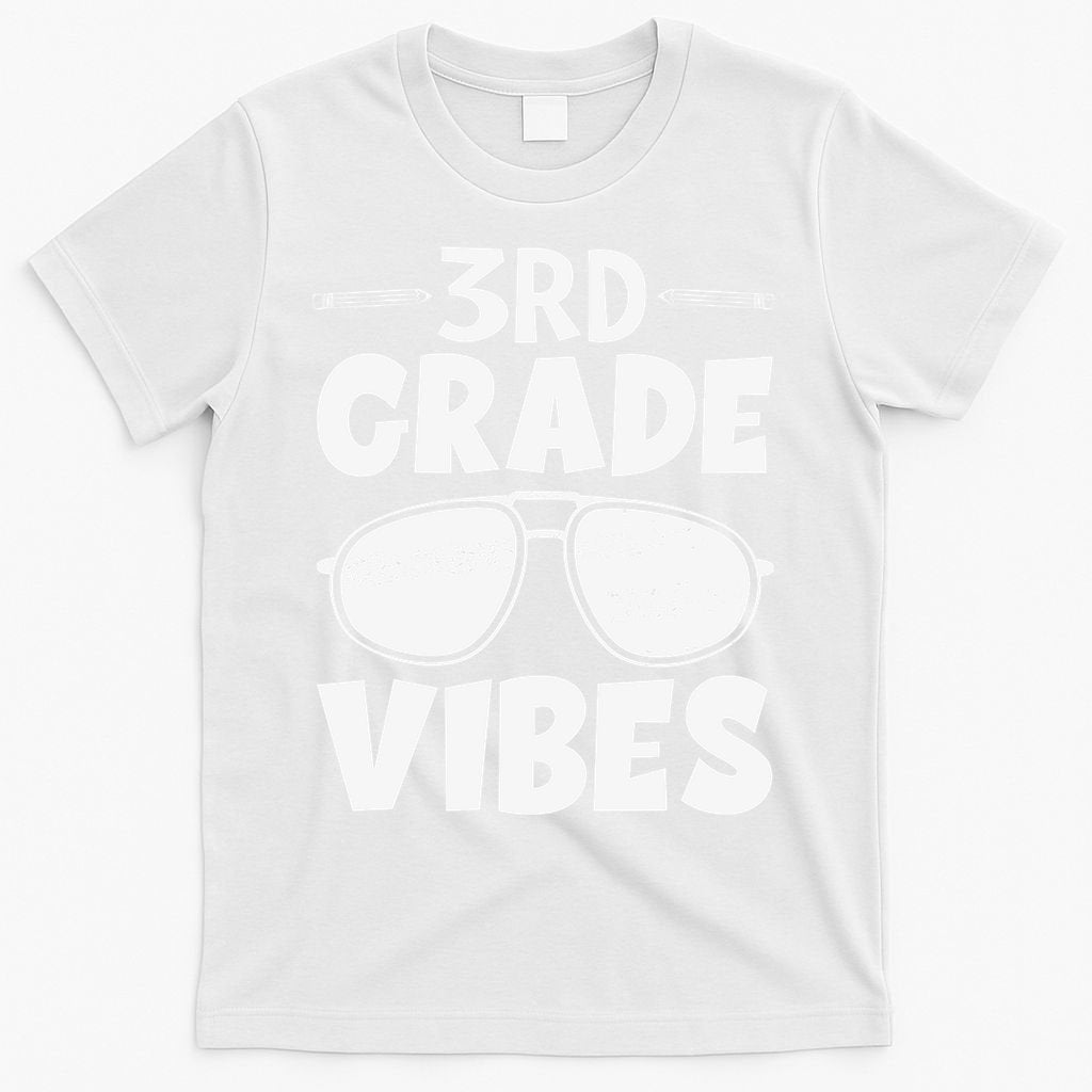 3rd Grade Vibers Glassess Teacher Student Back To School T-Shirt