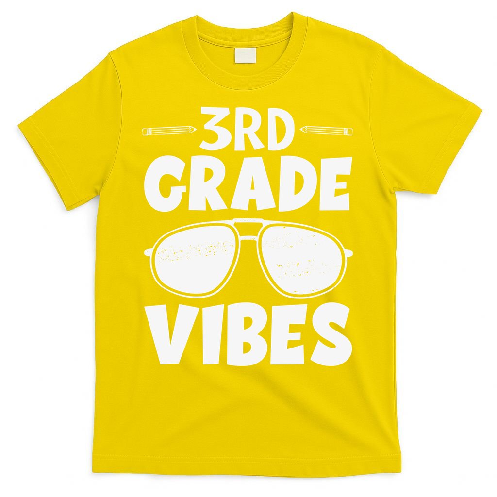 3rd Grade Vibers Glassess Teacher Student Back To School T-Shirt