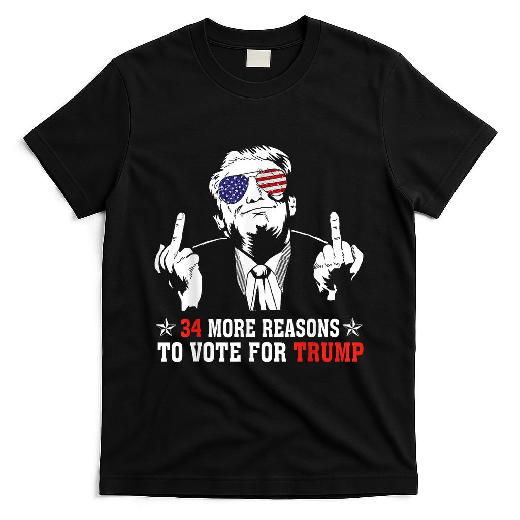 34 More Reasons To Vote For Trump Usa Flag 4th Of July T-Shirt