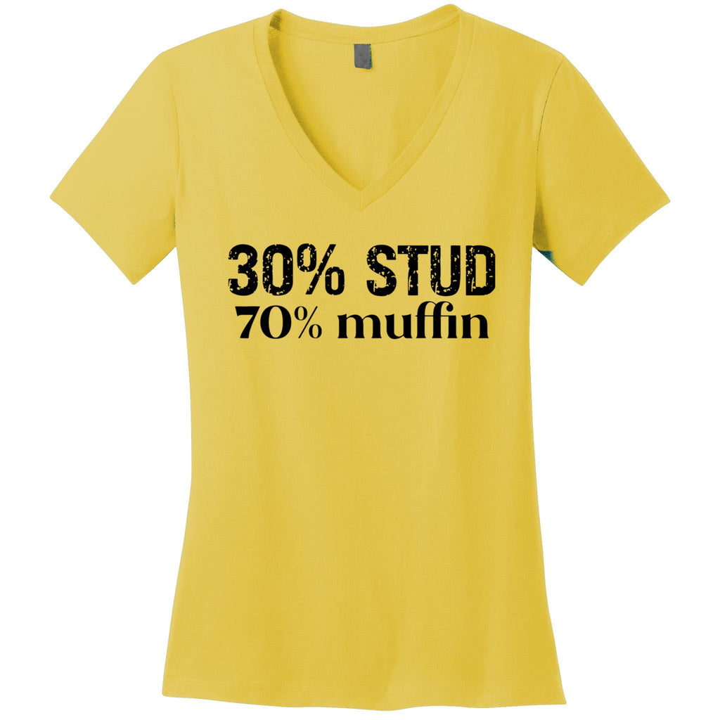 30 Stud 70 Muffin Funny Valentine Sayings FatherS Day Gift Women's V-Neck T-Shirt