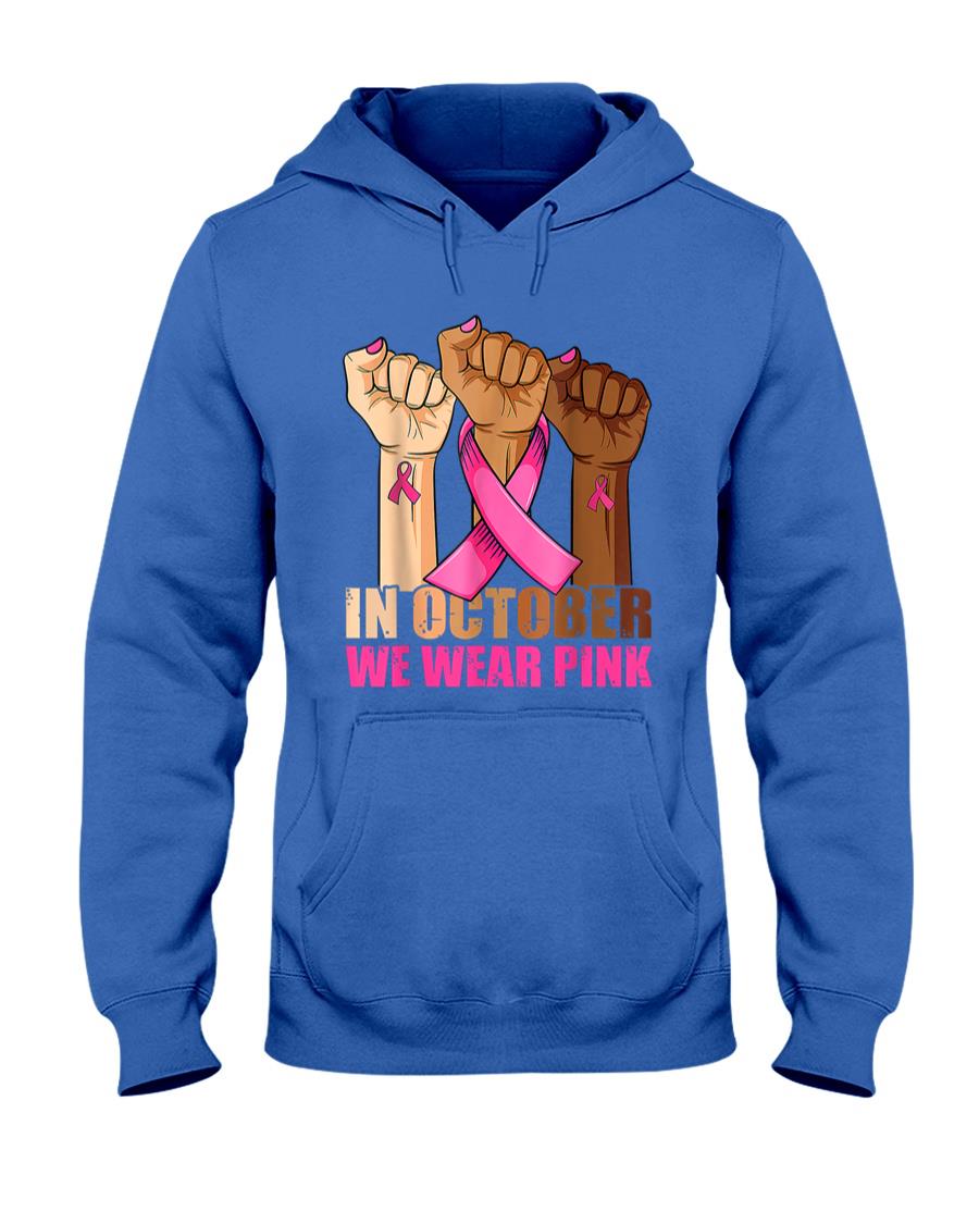 Hand In October We Wear Pink Breast Cancer Awareness Month T-Shirt