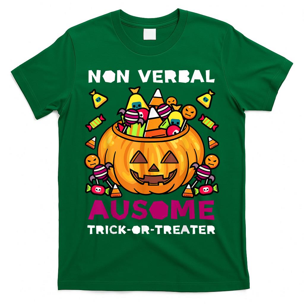 Autism ASD Awareness Halloween Non Verbal Trick Or Treat T-Shirt