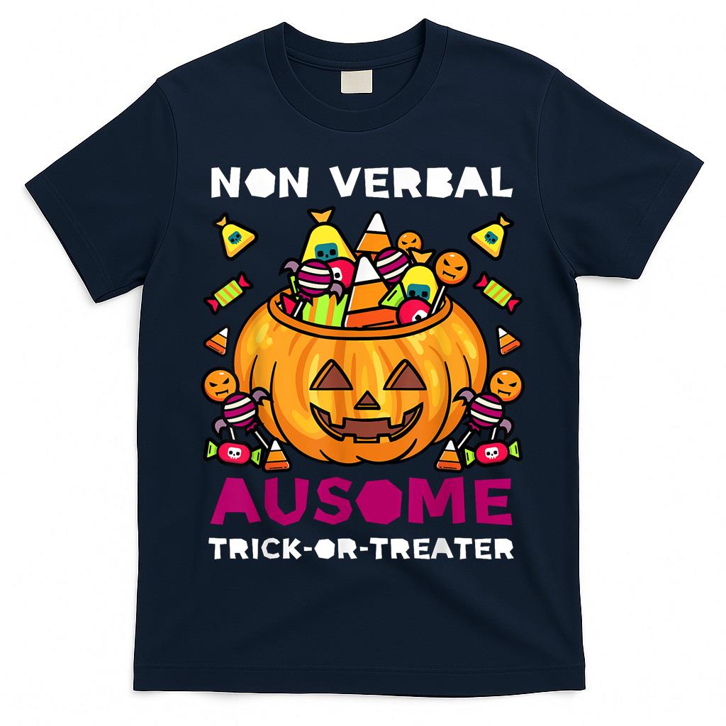 Autism ASD Awareness Halloween Non Verbal Trick Or Treat T-Shirt