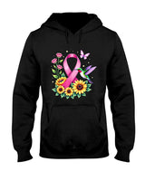 Hummingbird Sunflower Pink Ribbon Breast Cancer Awareness T-Shirt