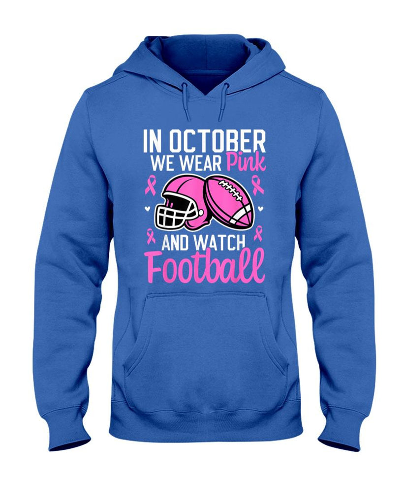 in October We Wear Pink Football Breast Cancer Awareness T-Shirt_1
